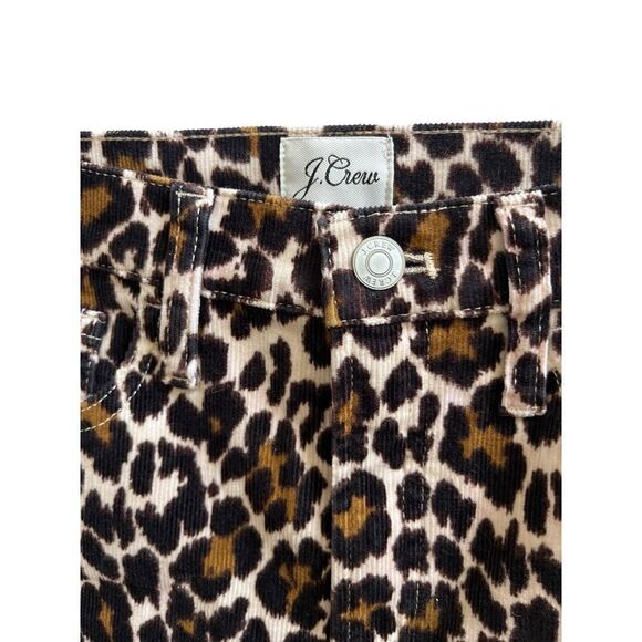 J Crew 10" Highest Rise Leopard Print Toothpick Stretch Corduroy Pant Size 27 - Picture 10 of 12